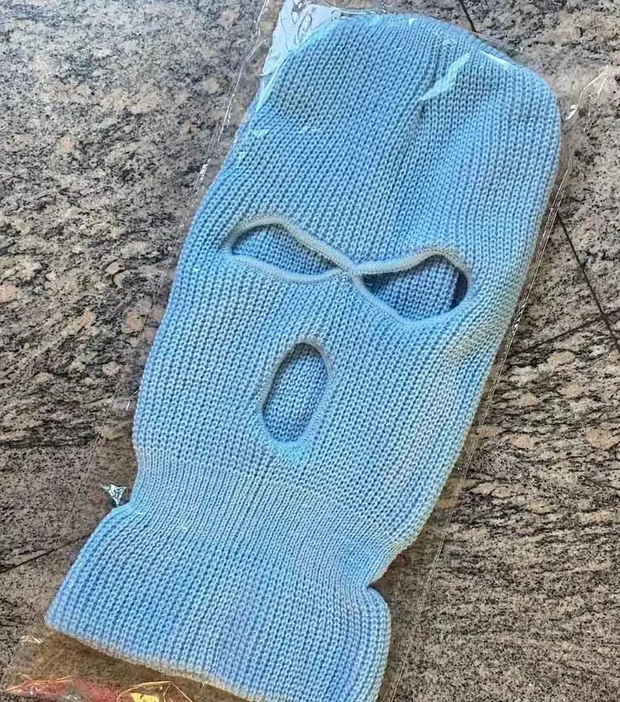 Y2K Ski Mask 3-Hole Knitted Balaclava Balaclavas Lunarity Garage Blue