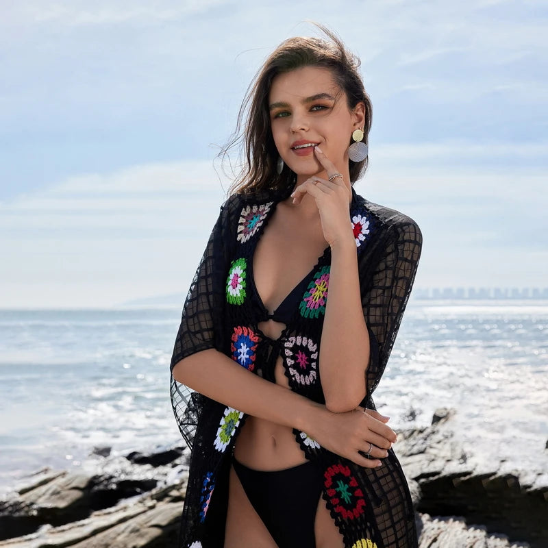 Crochet Bat Sleeve Beach Cardigan Cover-Up covers up LUNARITY GARAGE