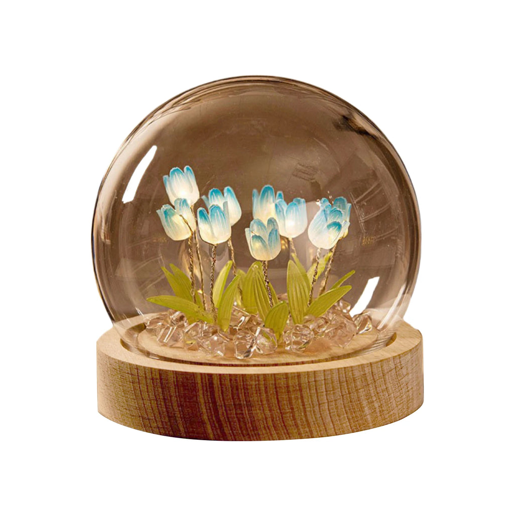 DIY Handmade Artificial Tulip LED Night Light – Bedside Table Lamp for Bedroom Decor, Christmas & Birthday Gifts home decor LUNARITY GARAGE Blue Finished product