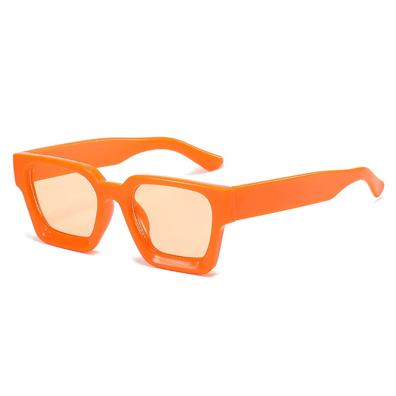 Vintage Square Candy Color Sunglasses – UV400 Gradient Designer Shades