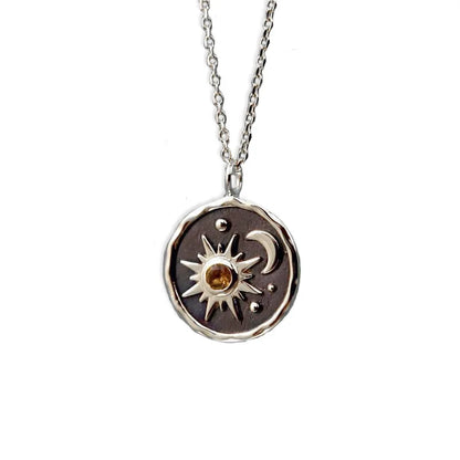 Vintage Boho Sun & Moon Pendant Necklace – Women’s Alloy Clavicle Chain Jewelry Necklace Lunarity Garage