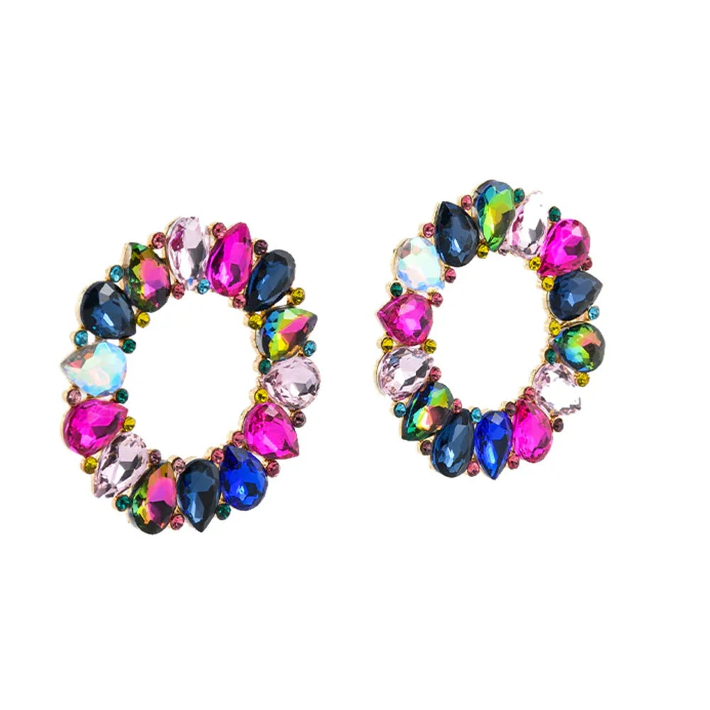 Statement Colorful Water Drop Hoop Earrings Earrings Lunarity Garage   