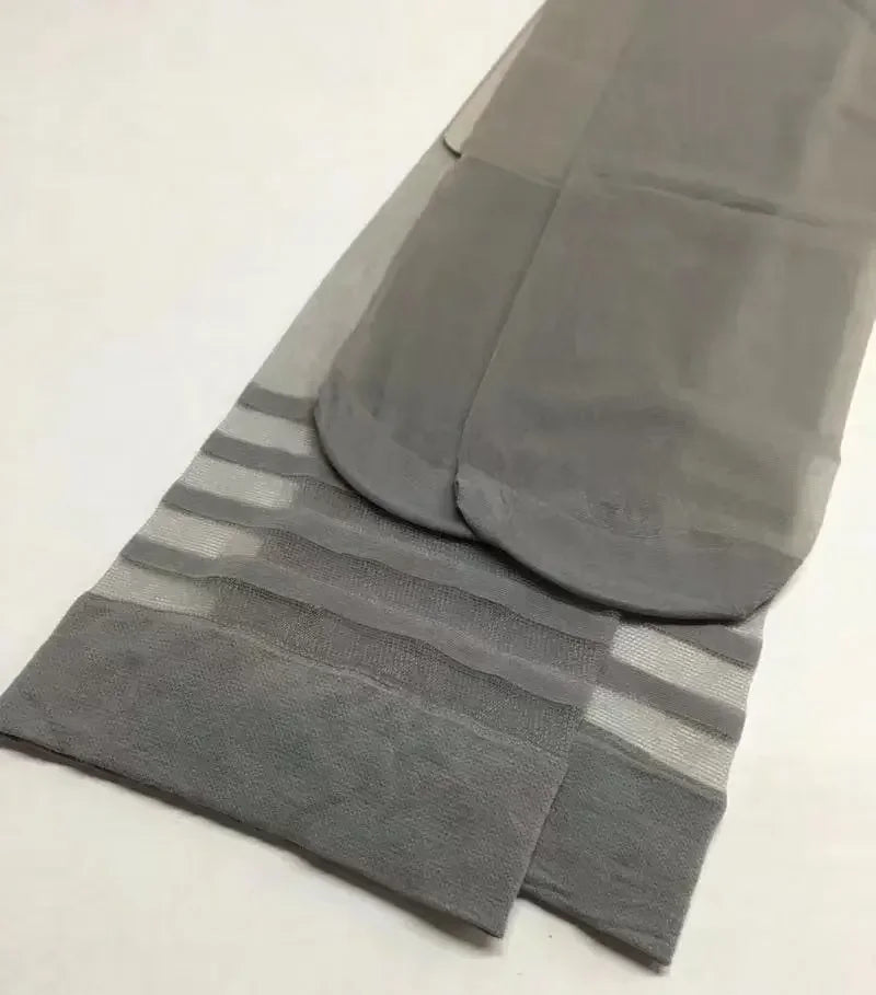 Women Striped Over-the-Knee Stockings – Sheer Mesh Transparent Style (2 Pairs) Stockings LUNARITY GARAGE Gray One Size