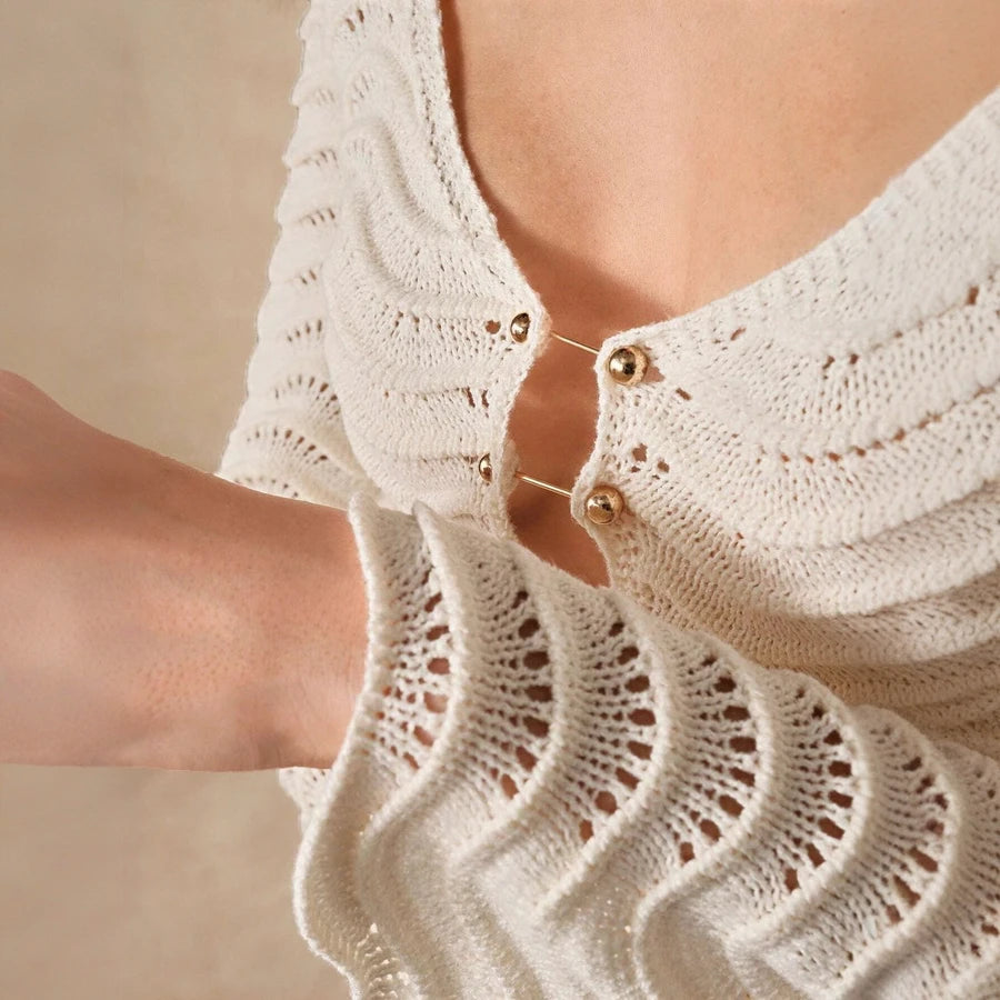 Crochet Fishtail Flare Sleeve Maxi Dress | Knit Beach Hollow Out Deep V-Neck Bikini Cover-Up covers up LUNARITY GARAGE