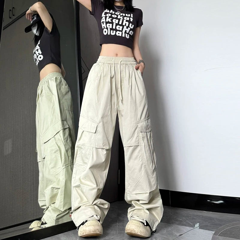 Y2K High Waist Wide Leg Cargo Pants – Streetwear Essential Pants LUNARITY GARAGE