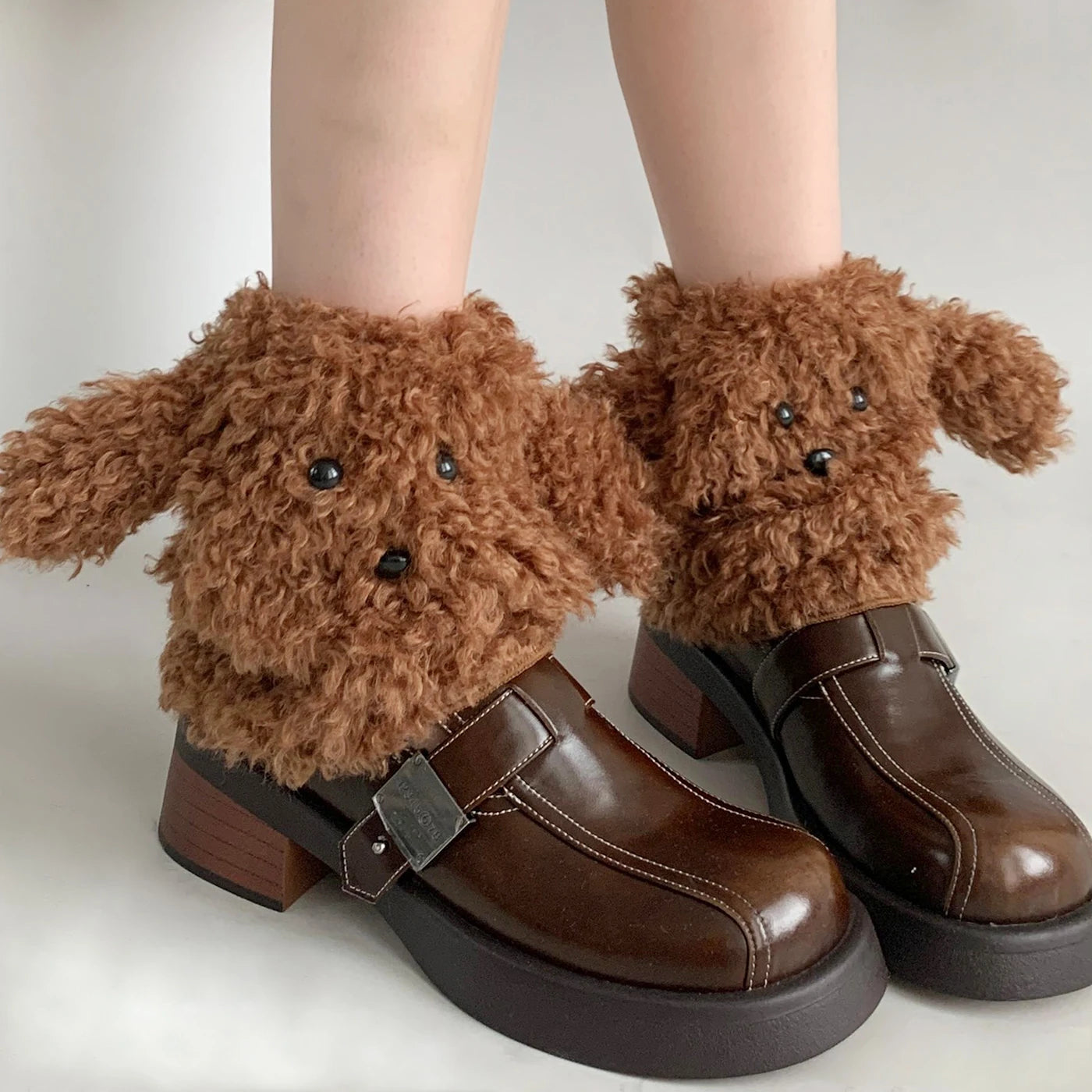 Funny Teddy Curly Leg Warmers – Cute Dog Animal Leg Warmers for Women, Winter JK Girl Cosplay, Y2K, Harajuku & Lolita Style Leg Warmers LUNARITY GARAGE
