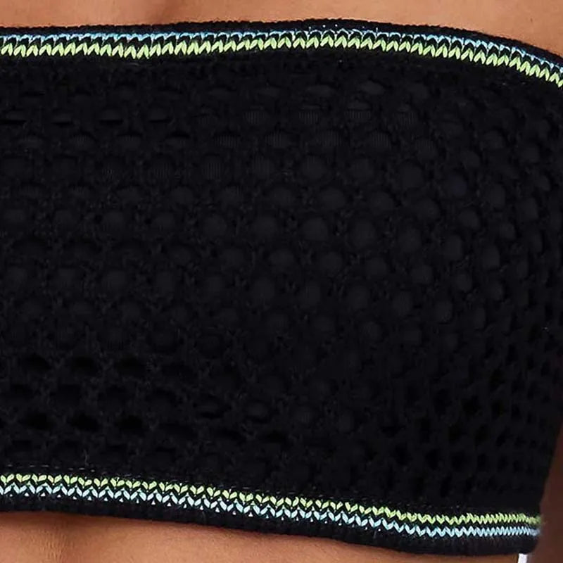 Two-Piece Hollow Out Knitted Dress & Bandeau Bikini Top Set | Sexy Beachwear Cover-Up Bikini Set LUNARITY GARAGE