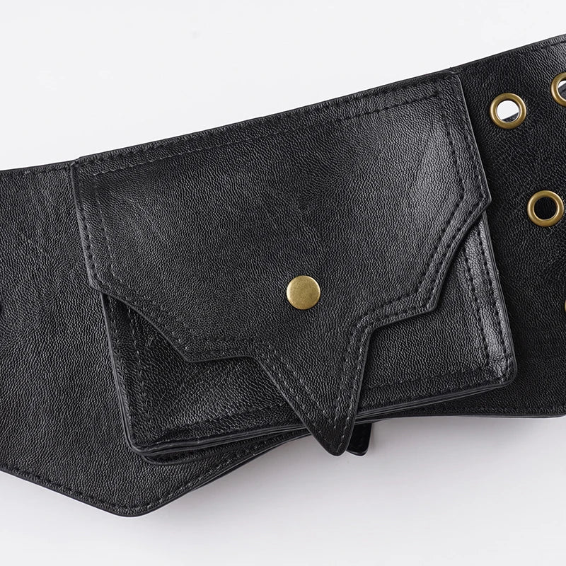Vintage Exaggerated Western PU Leather Belt belt LUNARITY GARAGE   