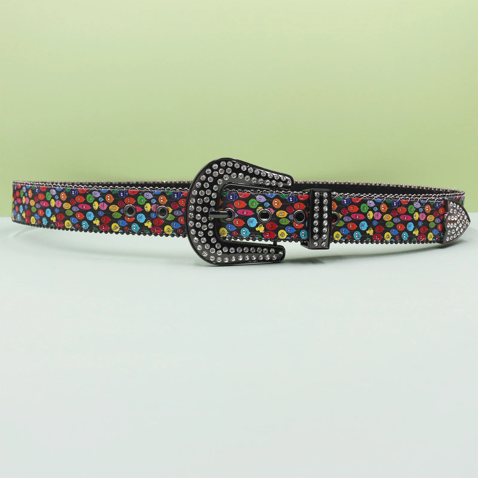 Colorful Balloon Print Gothic Rhinestone Belt – Y2K belt LUNARITY GARAGE