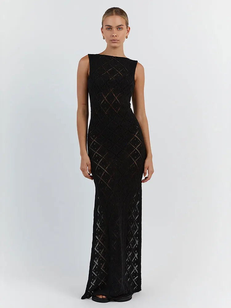 The Sexy Cut Out Slit Knit Mesh Maxi Cover-Up cover ups LUNARITY GARAGE