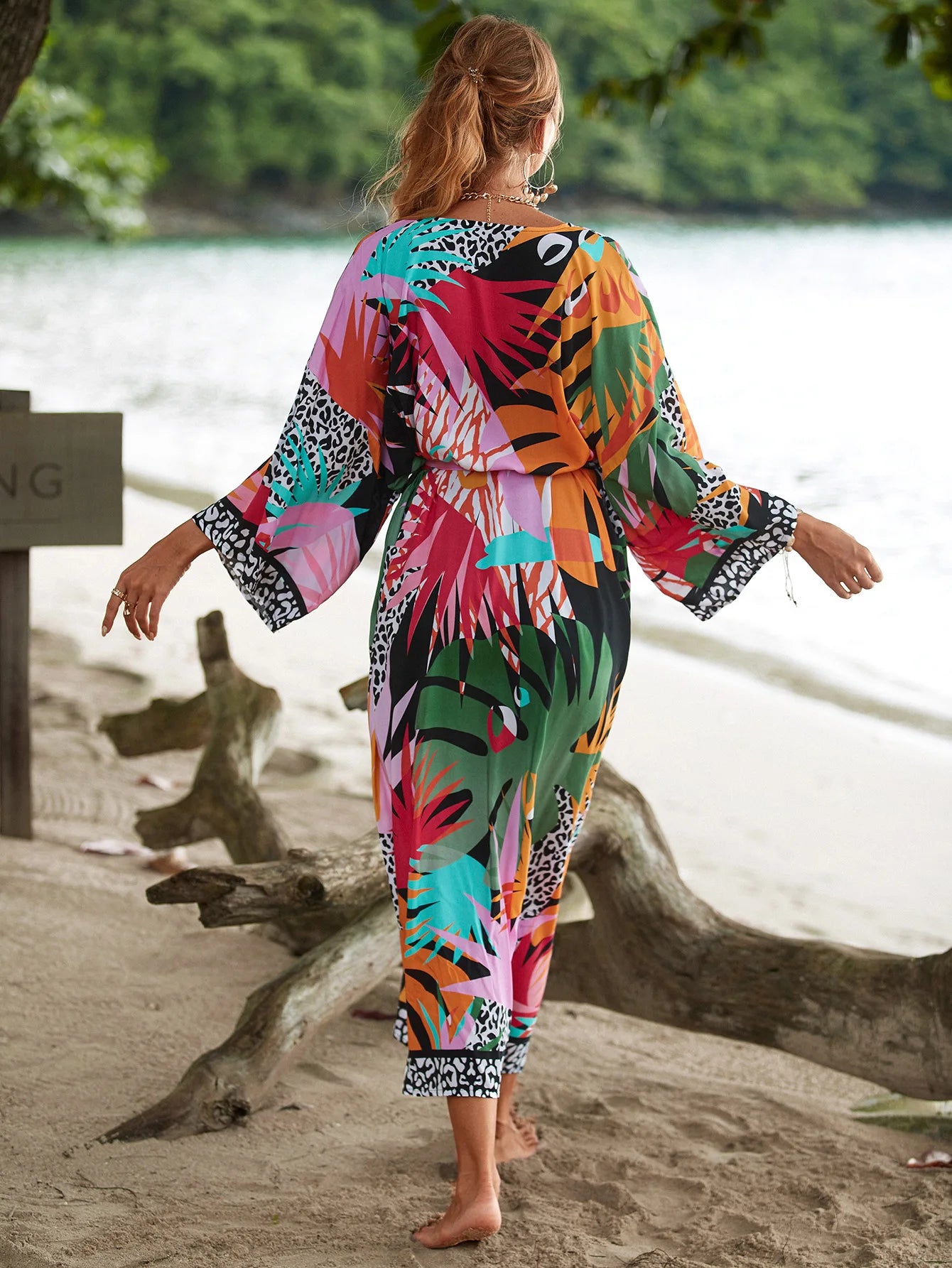The Africa Printed Beach Kimono Cover-Up kimonos LUNARITY GARAGE