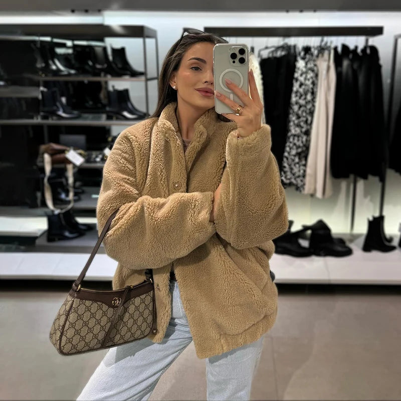 Chic Teddy Bear Faux Fur Coat Coats Lunarity Garage