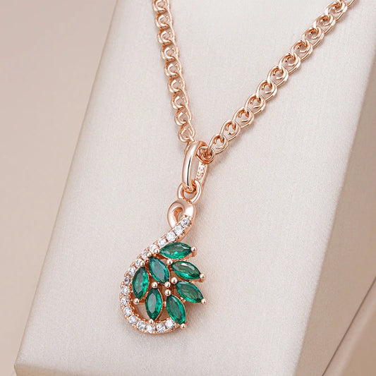 Radiant Green Zircon Rose Gold Pendant Necklace Necklace LUNARITY GARAGE   