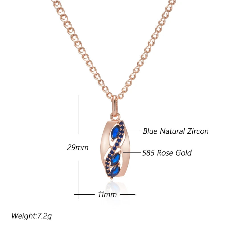 Shiny Rhombus Blue Natural Zircon Pendant Necklace necklaces LUNARITY GARAGE   