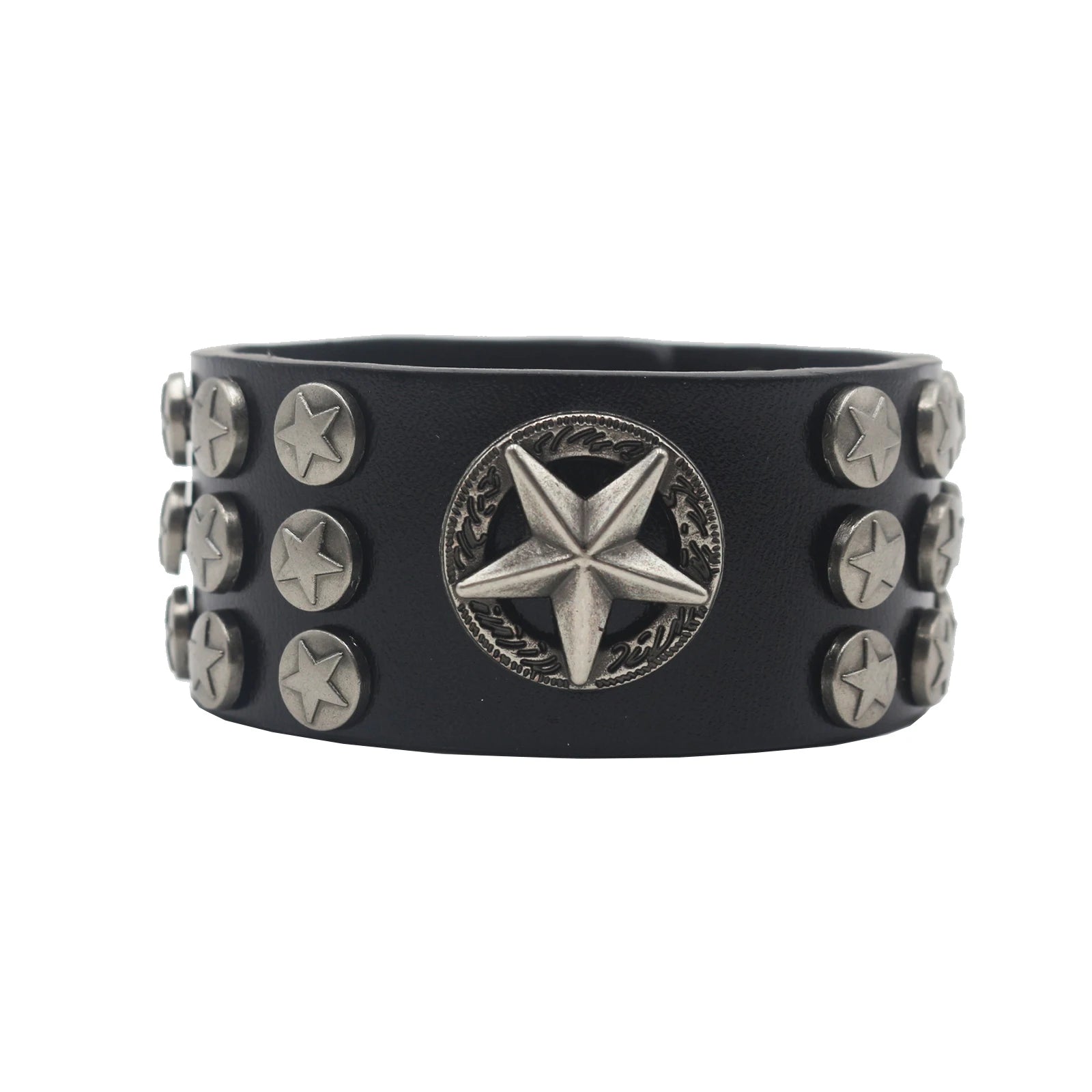 Punk Hip Hop Rock Genuine Leather Bracelet – Chain Rivet Unisex Bangle bracelets LUNARITY GARAGE 03