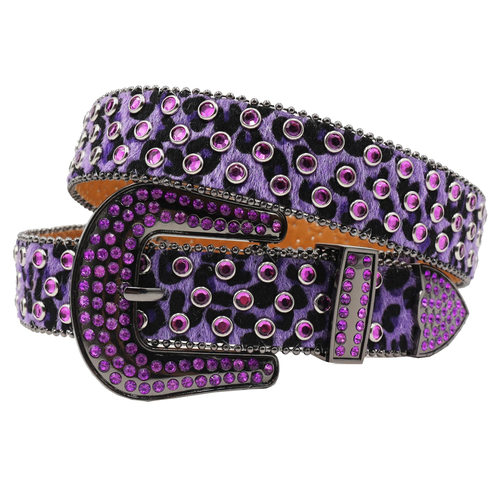 Rhinestone Western Belt – Studded Leopard Bling Strap belt LUNARITY GARAGE