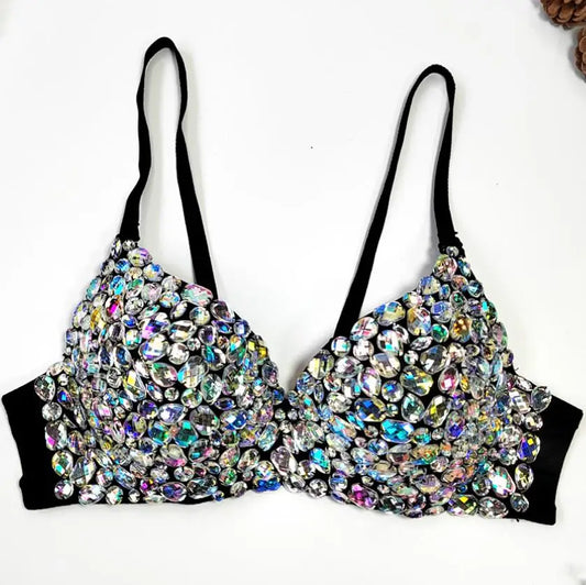 Sexy Diamond Beaded Bustier Tank Top – Sparkle & Confidence for Every Party LUNARITY GARAGE