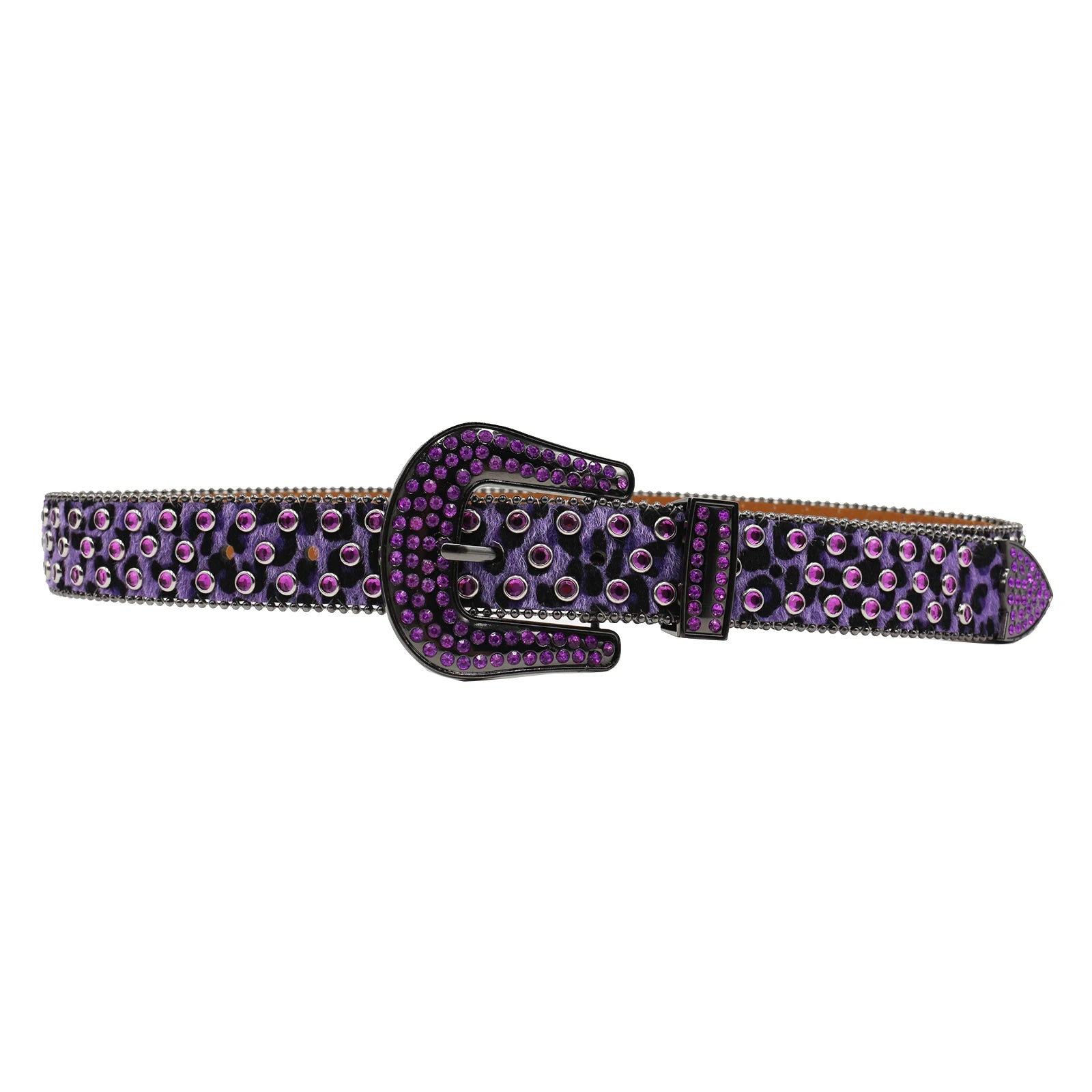 Rhinestone Western Belt – Studded Leopard Bling Strap belt LUNARITY GARAGE