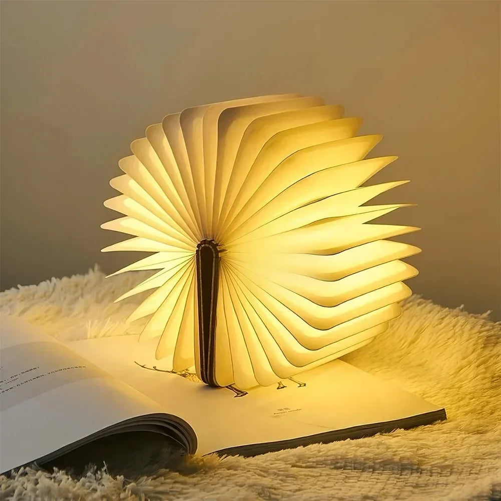 3D Folding Wooden Book Light Creative LED Night Light RGB Color USB Recharge Decor Bedroom Table Lamp for Kid Brithday Gifts Hot home decor LUNARITY GARAGE