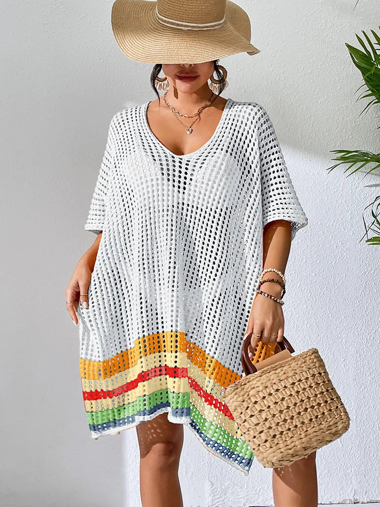 Bohemian Rhapsody: The Oversized Patchwork Beach Cover-Up cover ups LUNARITY GARAGE White One Size