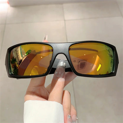 New Fashion Rectangular Frame Sunglasses Women Men Y2k Gradient Sun Glasses Outdoor Driving Cycling Eyewear UV400 Shades Goggles Sunglasses LUNARITY GARAGE