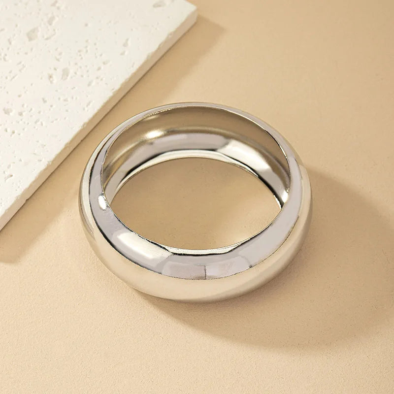 Vintage Hyperbole Geometric Wide-Face Bangles Bracelets Lunarity Garage Silver  