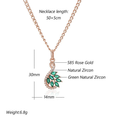 Radiant Green Zircon Rose Gold Pendant Necklace Necklace LUNARITY GARAGE   