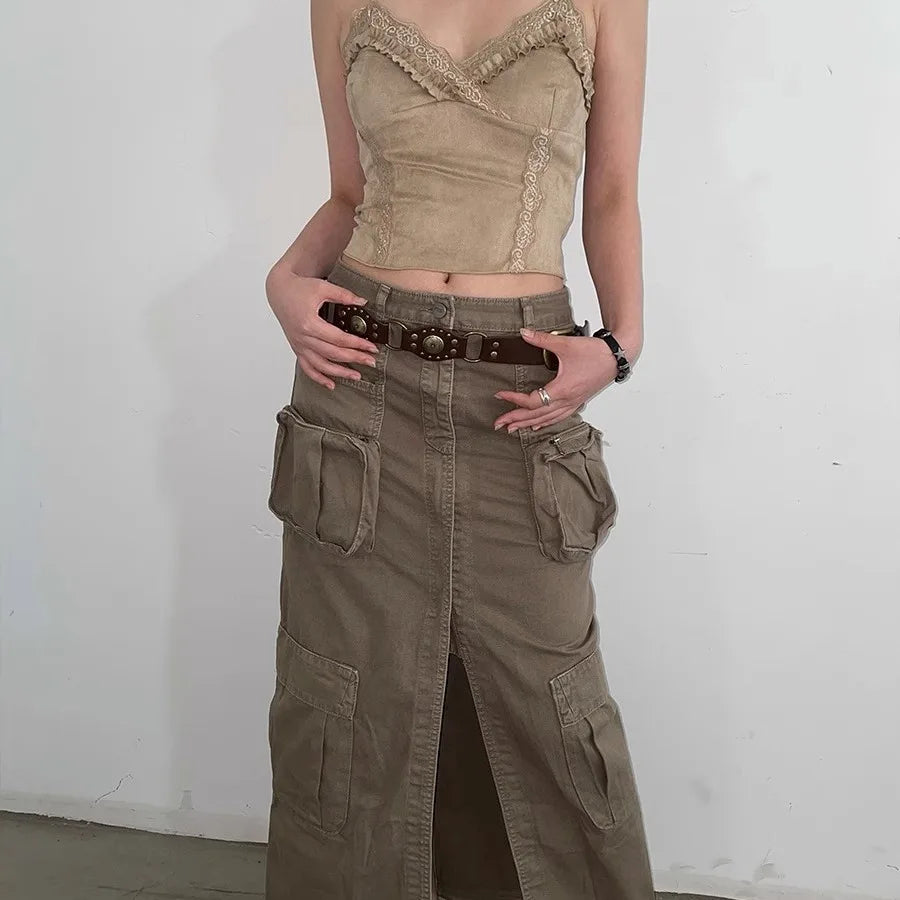 Vintage Circle Rivet Wide Belt - Cowboy Hollow PU Girdle Punk Metal Buckle belt LUNARITY GARAGE