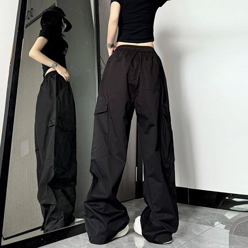 Y2K High Waist Wide Leg Cargo Pants – Streetwear Essential Pants LUNARITY GARAGE