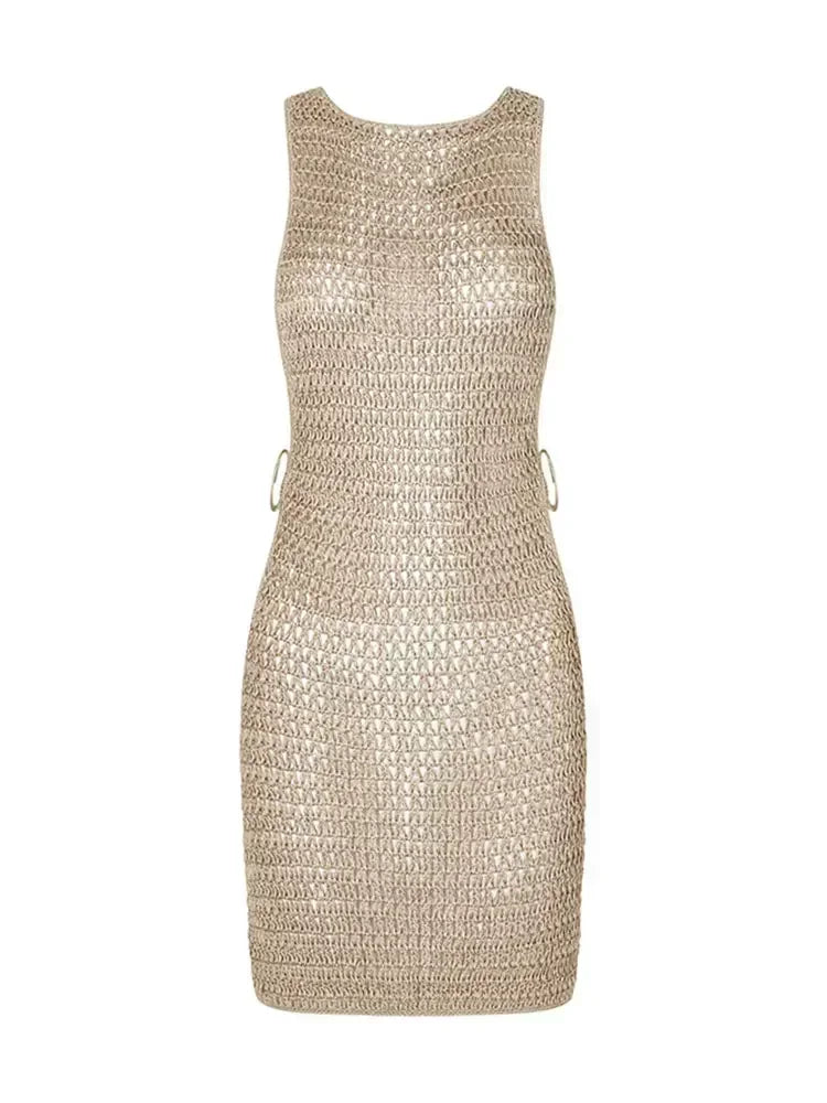 Unleash Your Inner Siren: The Sexy Cut-Out Beach Mini Dress covers up LUNARITY GARAGE