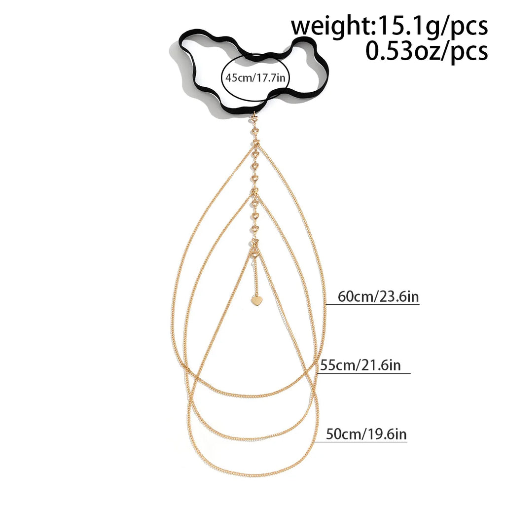 Customizable Summer Multi-Layer Heart Tassel Leg Chain leg Chain LUNARITY GARAGE   