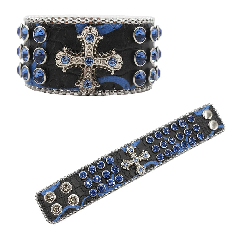 Rhinestone Cross Bracelet Bracelets LUNARITY GARAGE