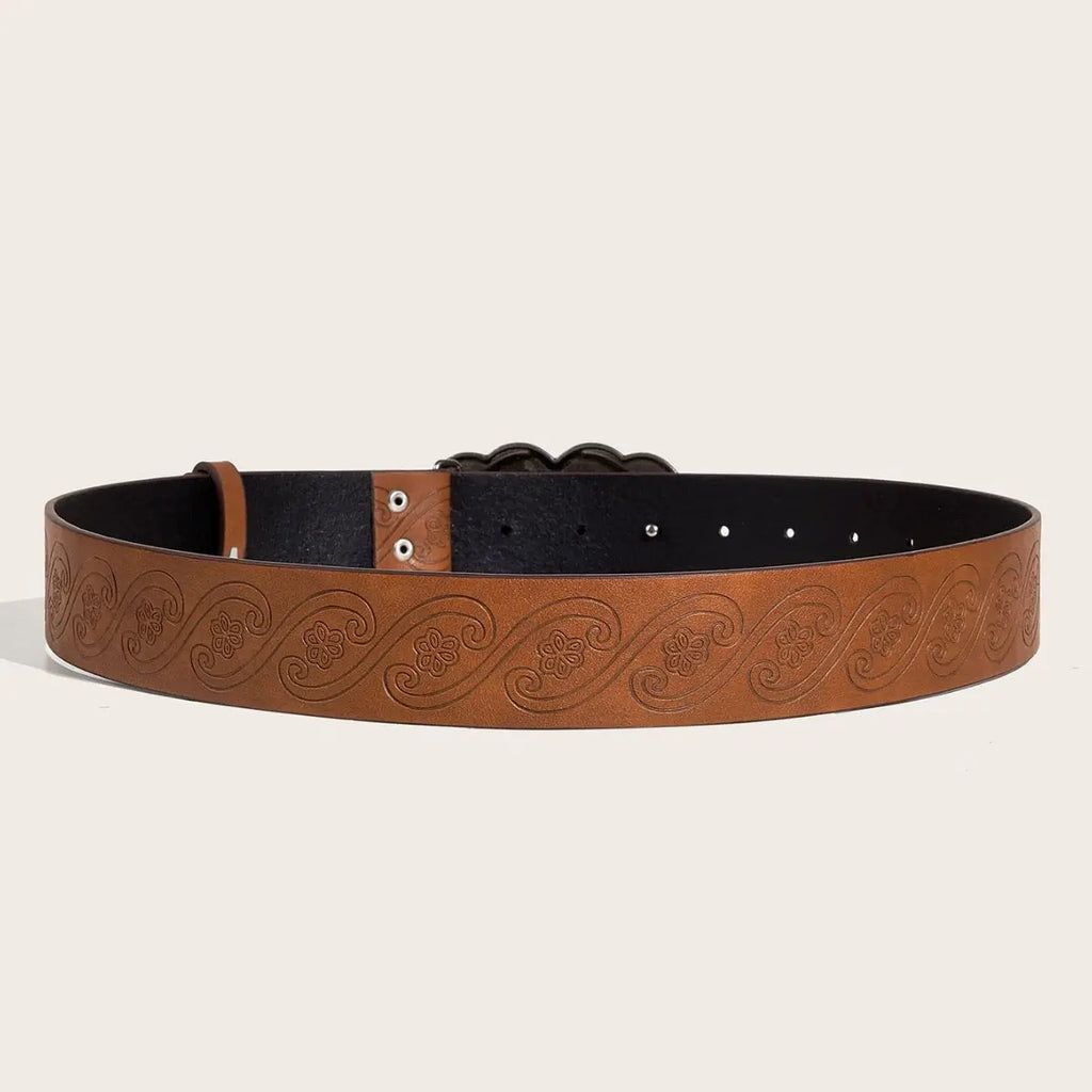 Gothic Punk Y2K Leather Belt - Metal Buckle Designer Waist Strap for Women & Men Belt LUNARITY GARAGE
