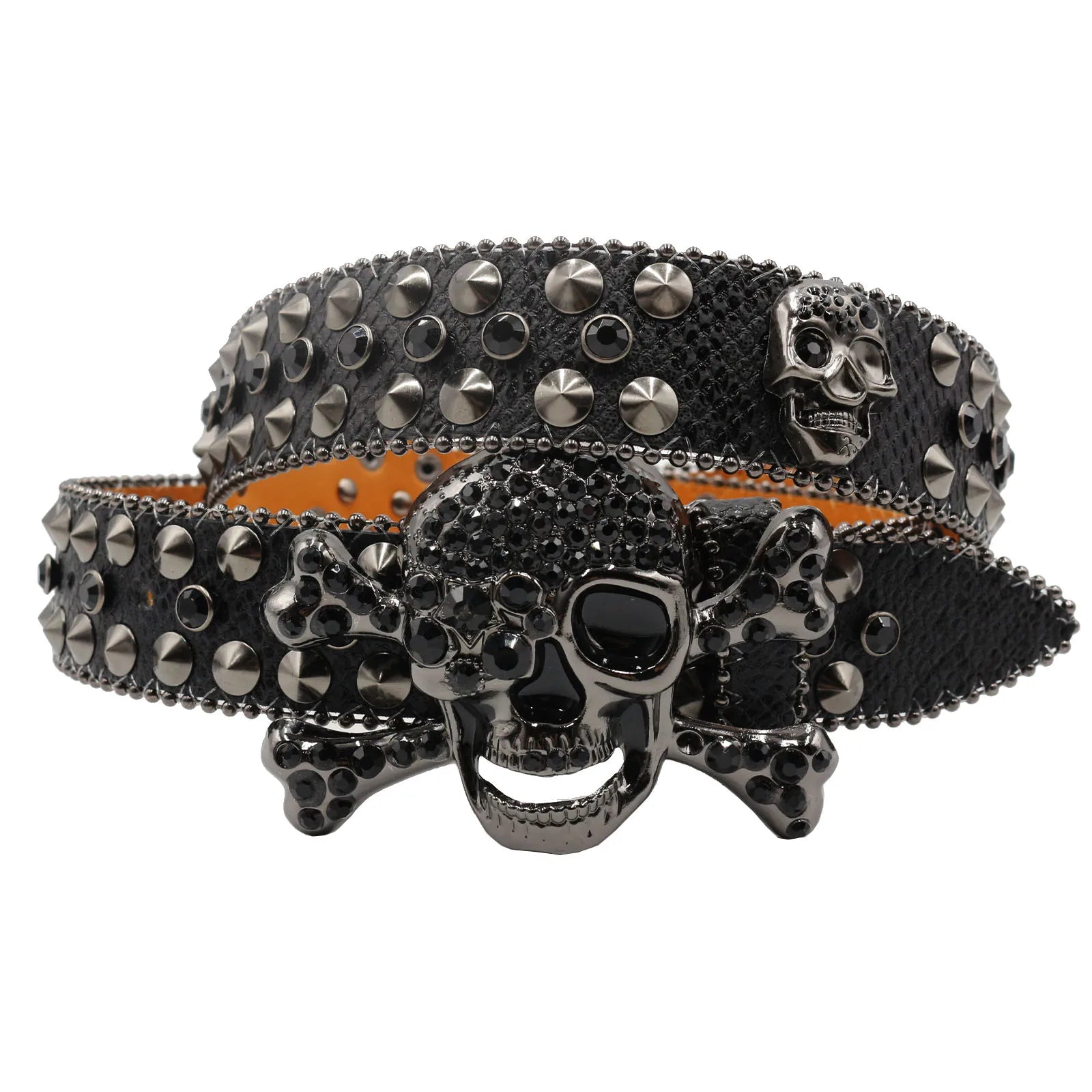 Skull Rhinestone Cowboy Belt – European & American Style Pin Buckle belt LUNARITY GARAGE