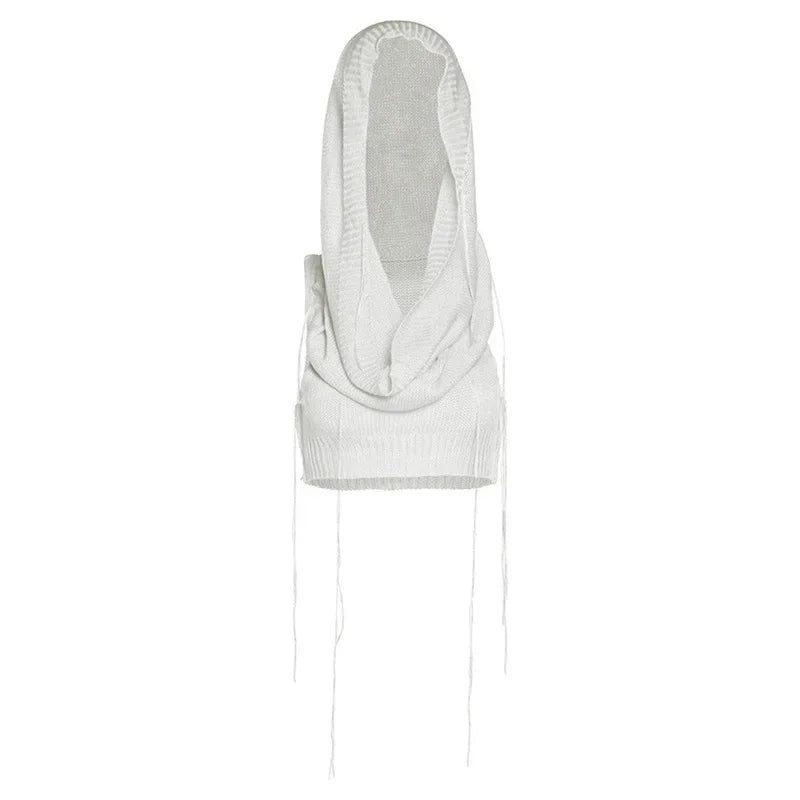 Y2K Knit Hooded Tank Top – Trendy & Edgy Summer Staple LUNARITY GARAGE