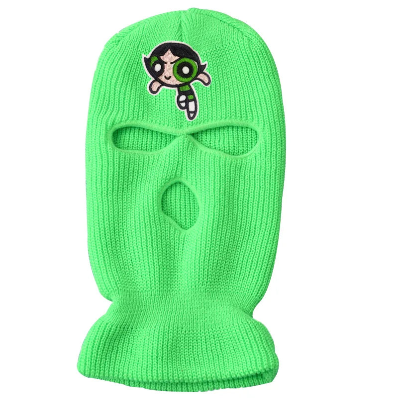 Y2K Ski Mask 3-Hole Knitted Balaclava Balaclavas Lunarity Garage Green PPG