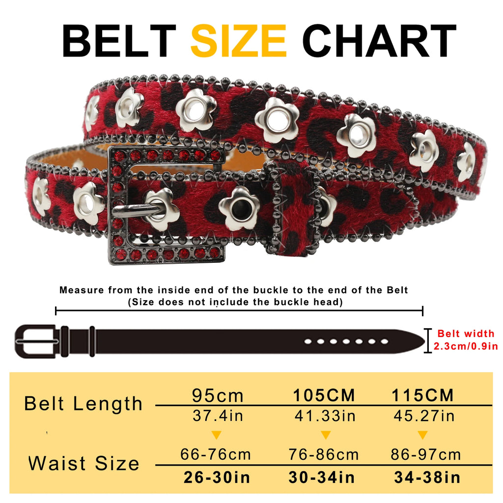 Hollow Flower Rhinestone Square Buckle Belt – Y2K Punk Luxury Waistband belt LUNARITY GARAGE