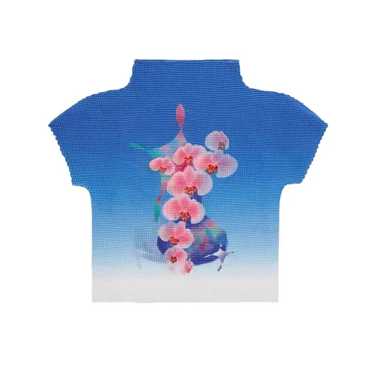 Women’s Tie-Dye Bodycon Crop Top – Short Sleeve Y2K Coquette Kawaii Aesthetic Tee Tshirt LUNARITY GARAGE Blue S