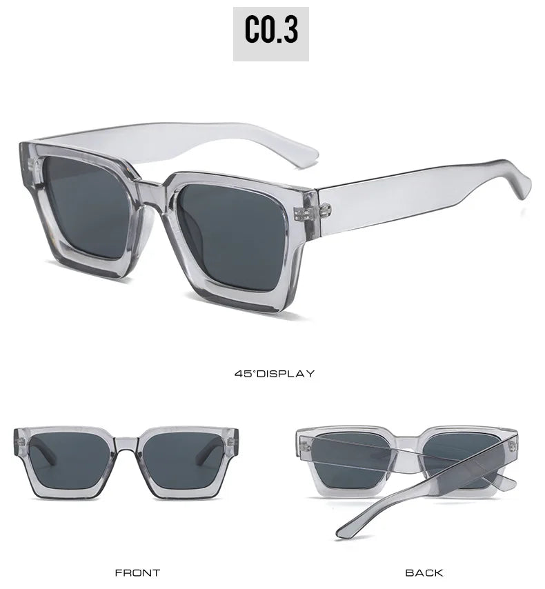 Vintage Square Candy Color Sunglasses – UV400 Gradient Designer Shades Sunglasses LUNARITY GARAGE