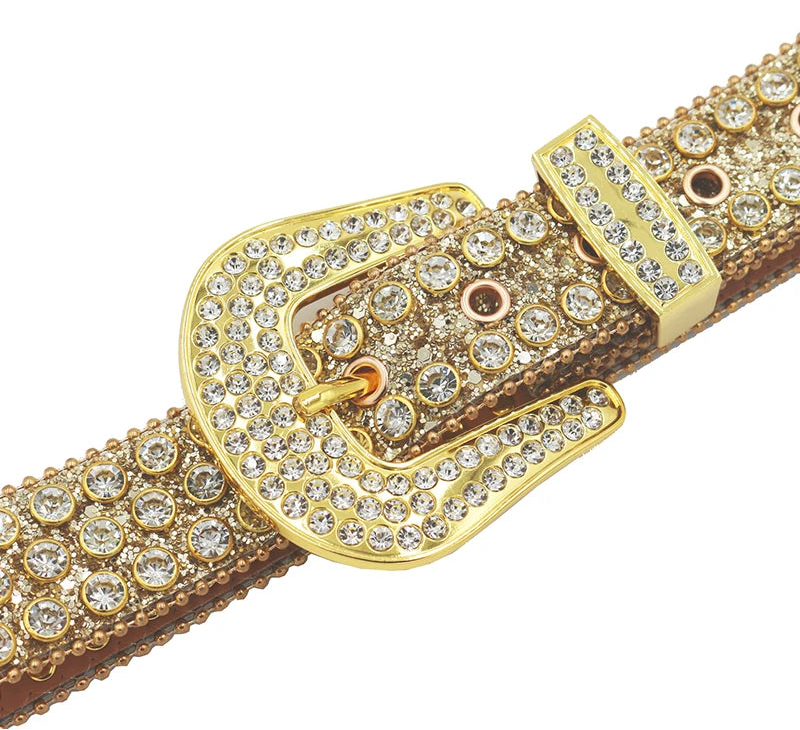 Luxury Rhinestone Western Belt – Crystal Studded Cowboy & Cowgirl Style belt LUNARITY GARAGE