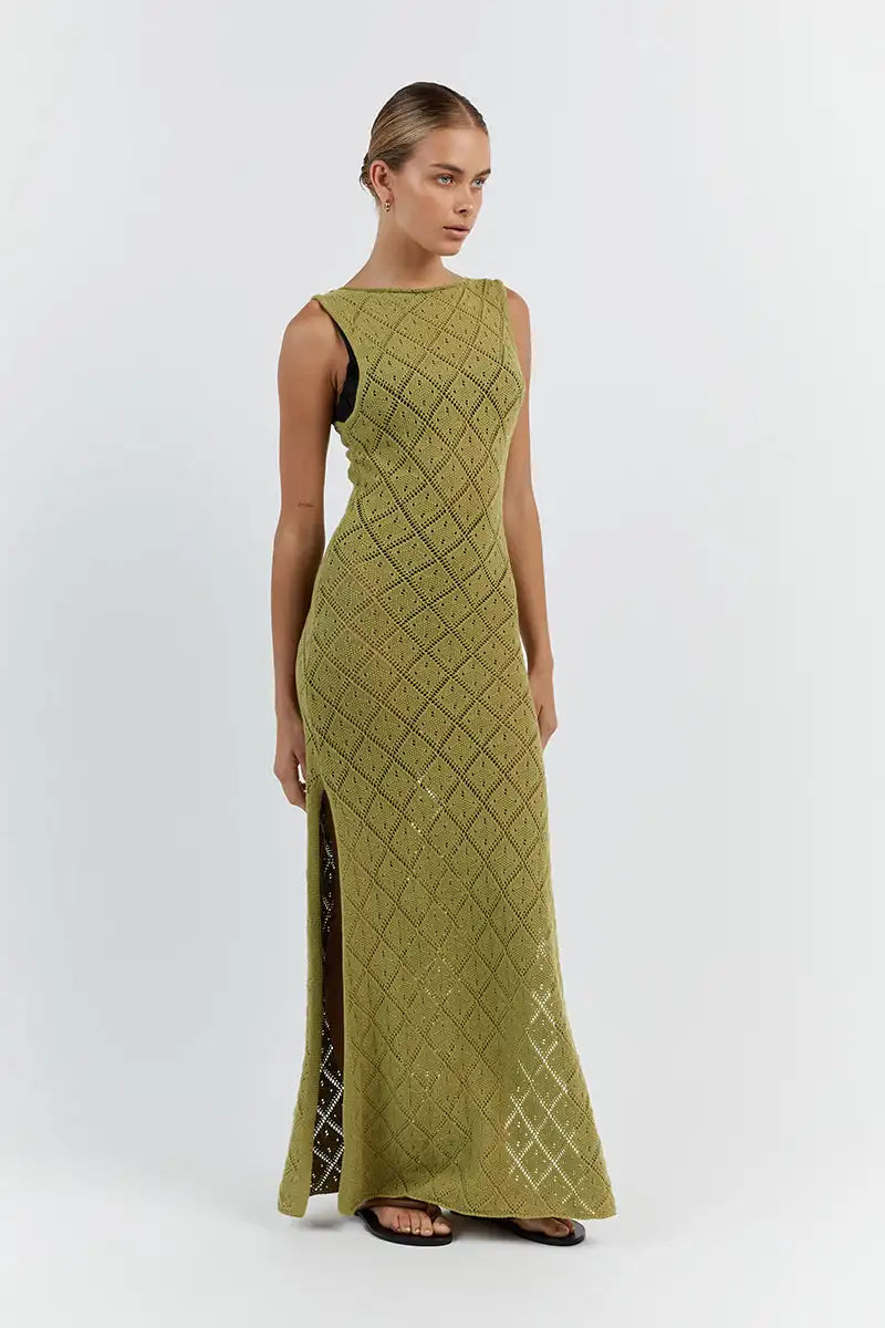 The Sexy Cut Out Slit Knit Mesh Maxi Cover-Up cover ups LUNARITY GARAGE