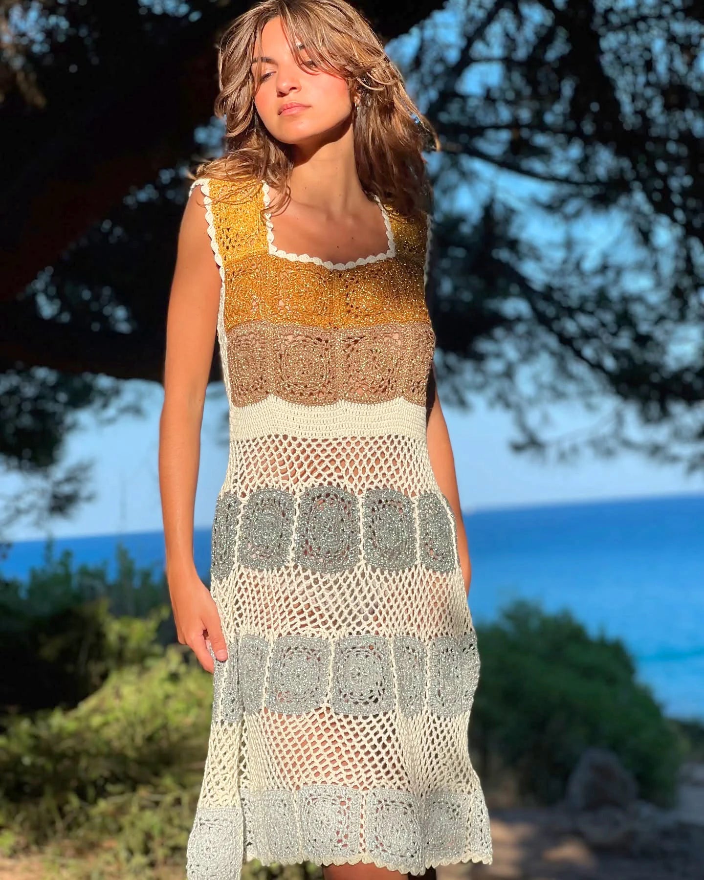 Handmade Crochet Beach Maxi Dress Dress LUNARITY GARAGE