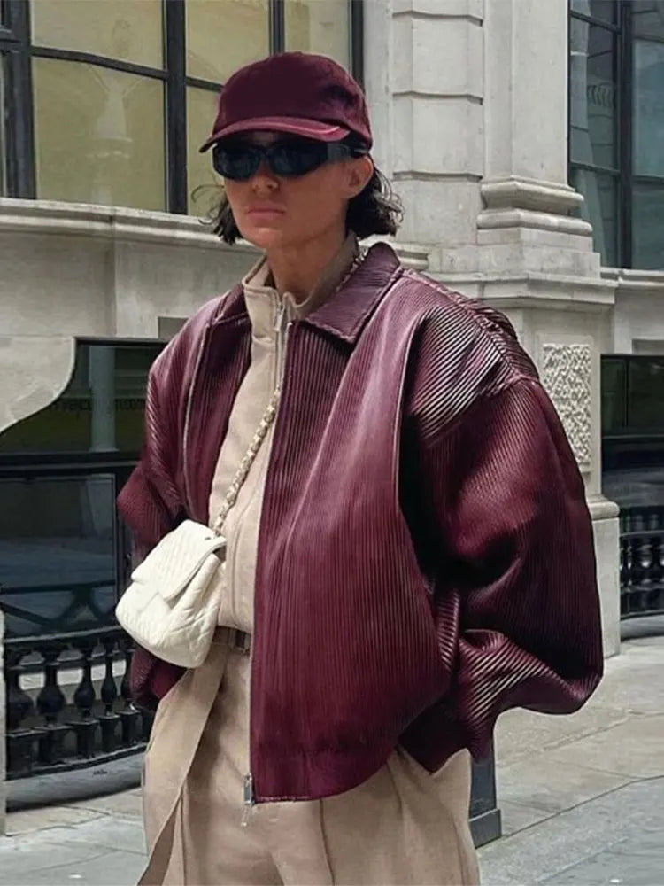 Vintage Contrast Stitch Lapel Long Sleeve Jacket Jackets LUNARITY GARAGE