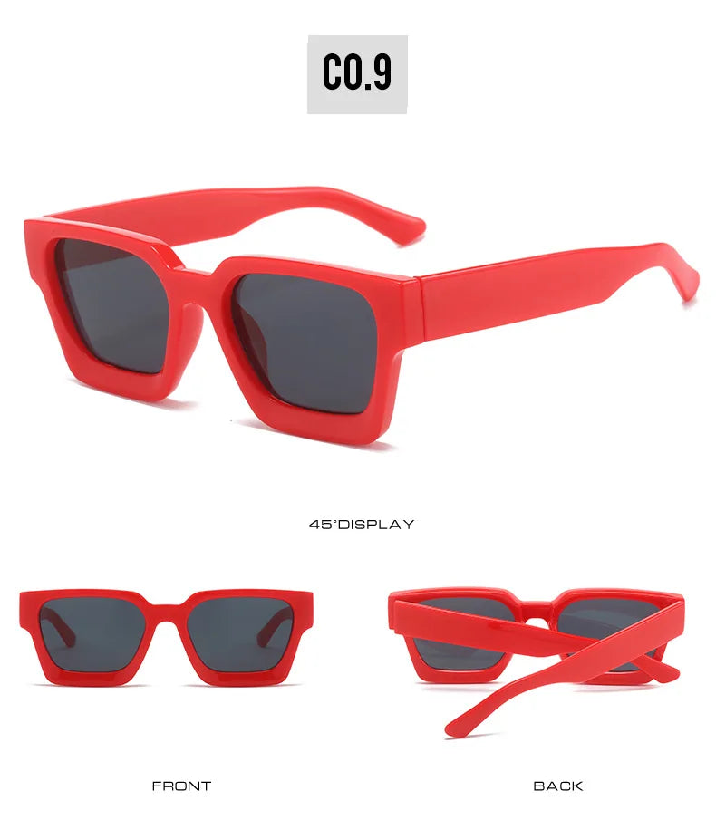 Vintage Square Candy Color Sunglasses – UV400 Gradient Designer Shades Sunglasses LUNARITY GARAGE