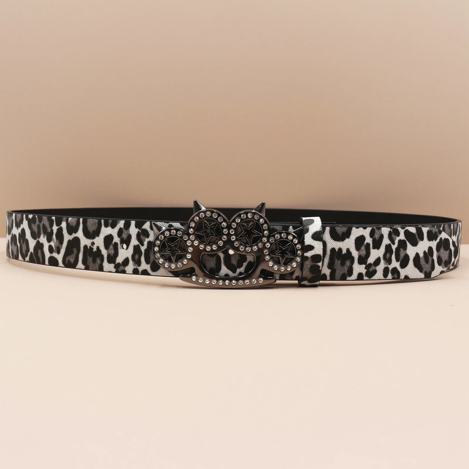 Leopard Print Rhinestone Y2K Belt - Hip Hop Western Shiny Waistband Belt LUNARITY GARAGE