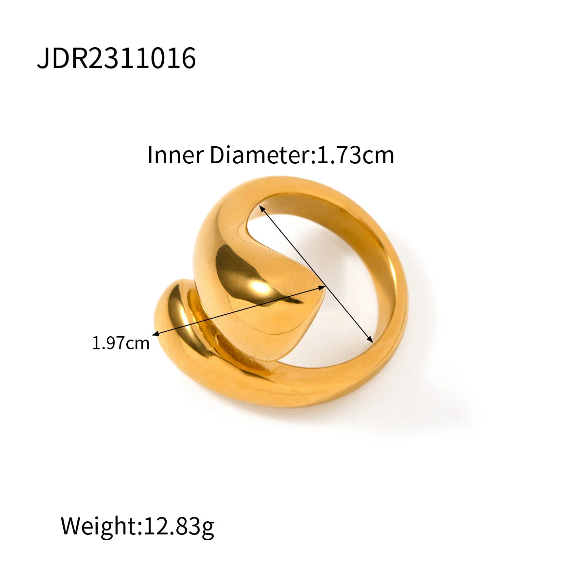 18K Gold Plated Chic Stainless Steel Ring ring LUNARITY GARAGE 5