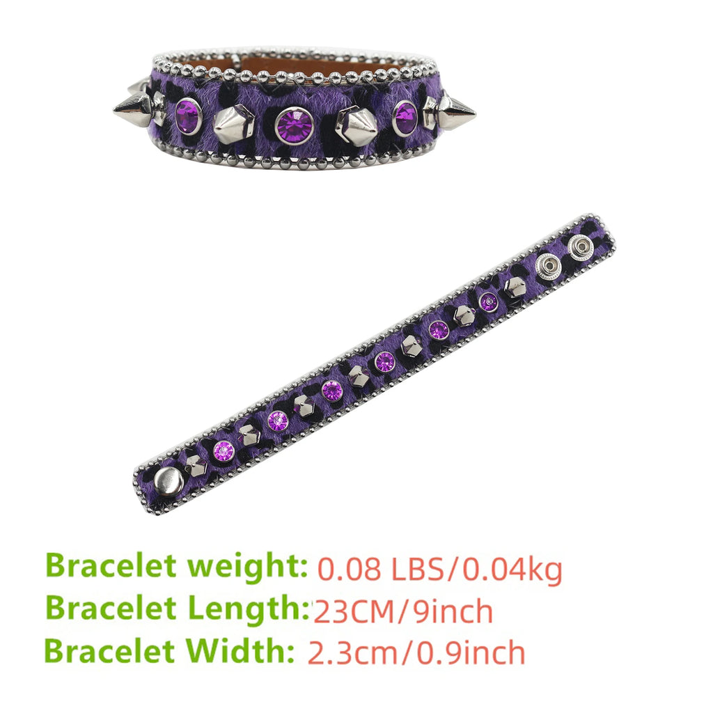 Superior Rhinestone Y2K Bracelet – Punk Style PU Leather Strap (Unisex) Bracelets LUNARITY GARAGE
