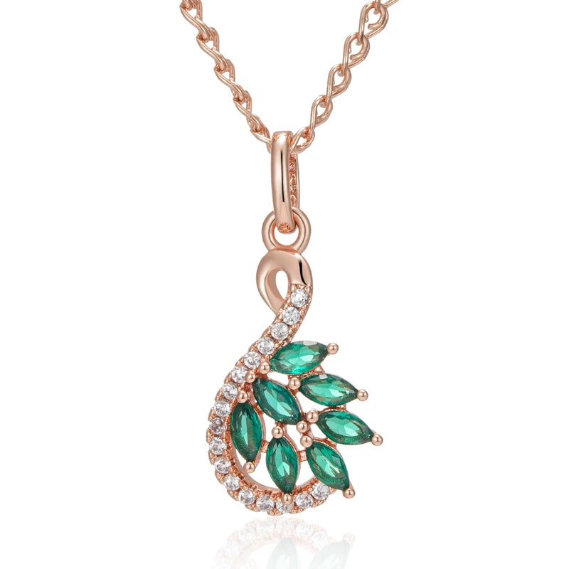 Radiant Green Zircon Rose Gold Pendant Necklace Necklace LUNARITY GARAGE   