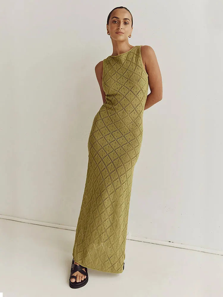 The Sexy Cut Out Slit Knit Mesh Maxi Cover-Up cover ups LUNARITY GARAGE