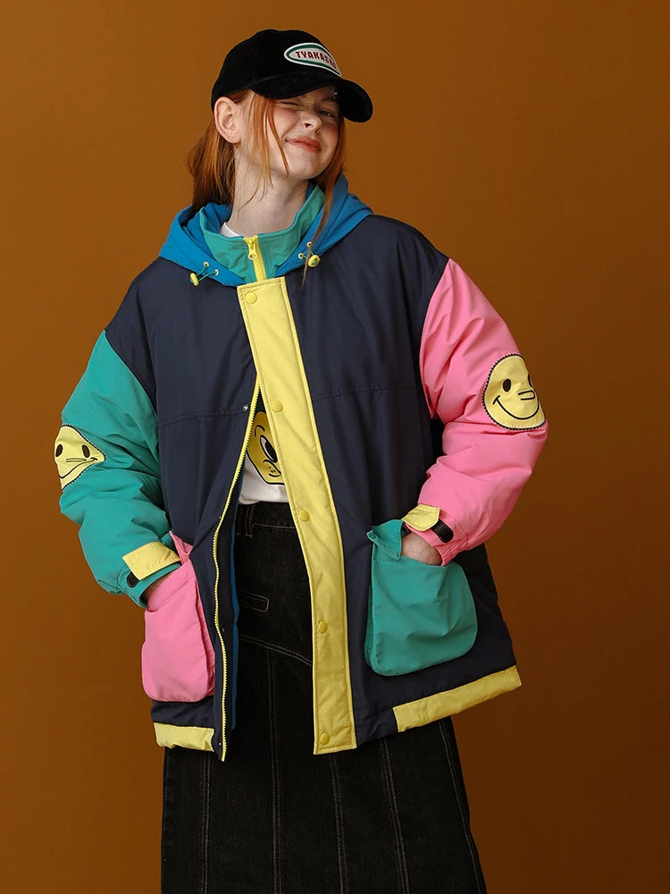 Patchwork-Design Vintage Winter Parka Jackets Lunarity Garage
